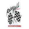 Dodge Raise Hell Flags Embossed Shaped Metal Wall Sign, 4.75" x 16.75"